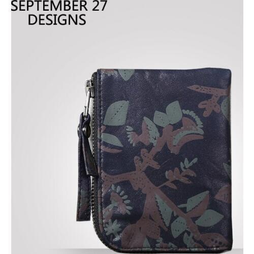 Women Zipper Short Wallet 100%Genuine Leather Soft Sheepskin Casual Simple Small Coin Purses Money Change Bag Female Mini Wallet