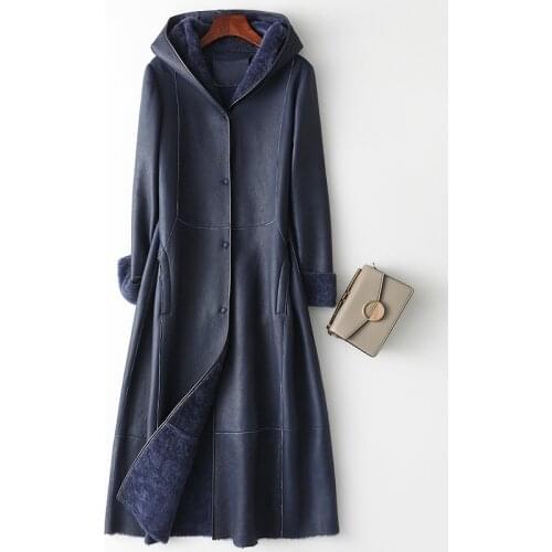 Real Fur Coat Female Genuine Leather Jacket Autumn Winter Coat Women Clothes 2020 Korean Vintage Long Sheepskin Coat Tops ZT4266