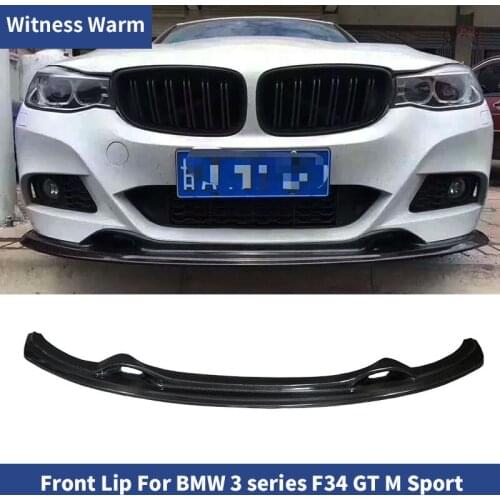 3 Series Carbon Fiber Front Bumper Lip Spoiler splitters for BMW GT F34 M-Tech sport bumper 2013 - UP FRP 320i 330i GT xDrive