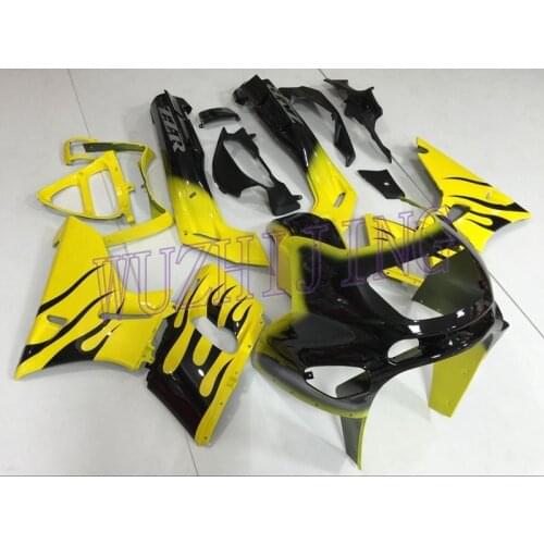 Plastic Fairings for Kawasaki Zzr400 03 04 Full Body Kits Zzr 400 03 04 Yellow Black Full Body Kits Zzr400 1993 - 2007