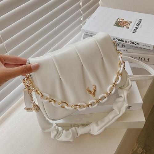 Casual Women Chain Handbags Fashion Designer Ladies Pu Leather Shoulder Crossbody Bags for Women Brand Female Tote Messenger Bag