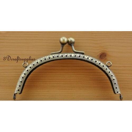 Bag purse frame metal frame sewing frame clasp 12.5 cm x 5.5 cm anti brass Z43