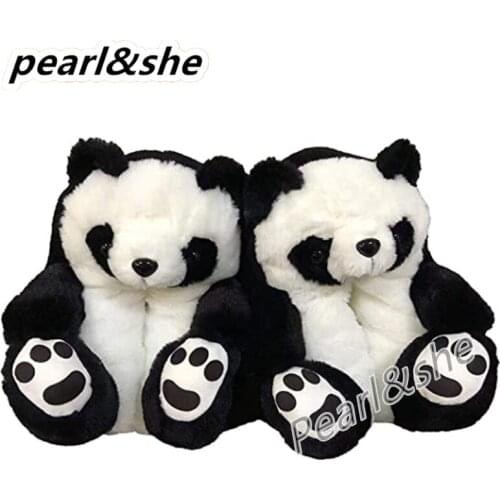 Bear Slippers for Women Non-Slip Plush Cute Home Floor House Womens Mens Faux Fur Slippers Sandals Soft Comfortable Warm