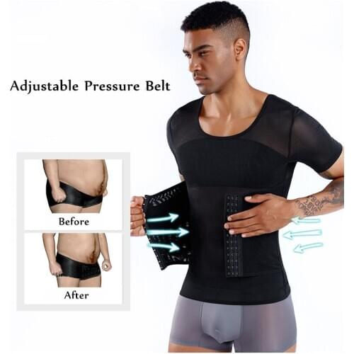 Men Slimming BodyShaper Belly Control Shapewear Man Shapers Modeling Waist Trainer Corrective Posture Vest Corset Fat Burn Shirt