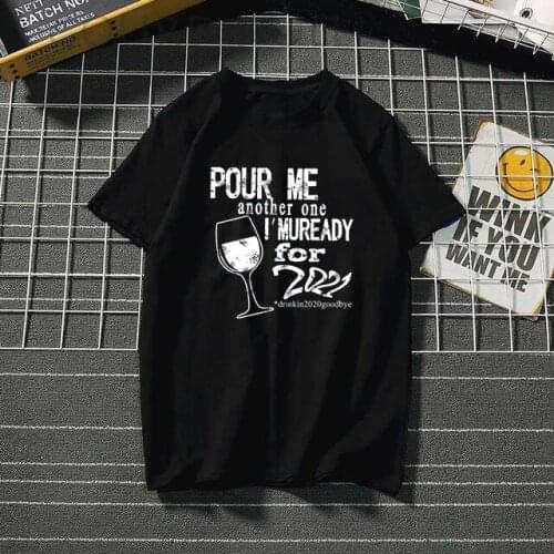 Wine Glass Dorink In 2020 Goodbye Letter Printed Woman Tshirts Tops Short Sleeve Loose Crew Neck Femme T-shirts Mujer Camisetas