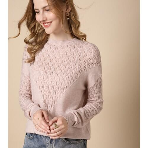 Pullover sweater women 2020 plus size solid color wool round neck sweater ladies clothes casual knit sweater inde top hot sale