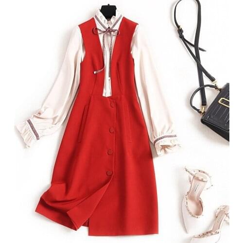 2021 Bow Vintage ruffles floral print Summer Party Midi Long Dress chiffon Women high waist pleated beach elegant Dresses