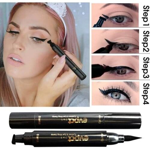 Stamp Liquid Eyeliner Pencil Eye Makeup Stamps Seal Pen Stamp Eyeliner Pencil Waterproof Quick Dry Eyeliner Cosmetics TSLM1