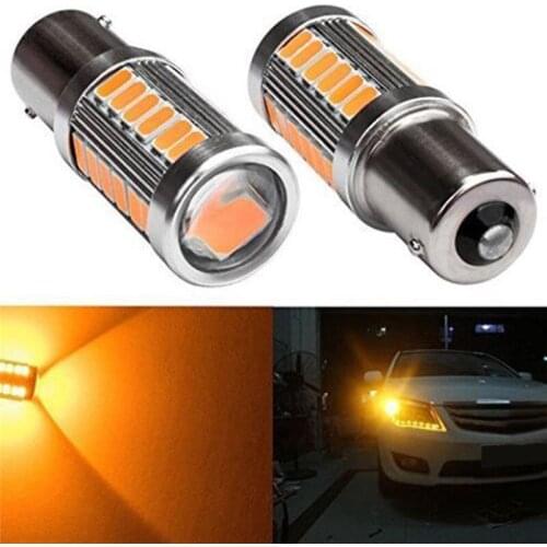 12v Yellow Amber P21W 1156 BA15S LED Bulb 5730 SMD Turn Signal Bulb Brake Light Auto Reverse Lamps