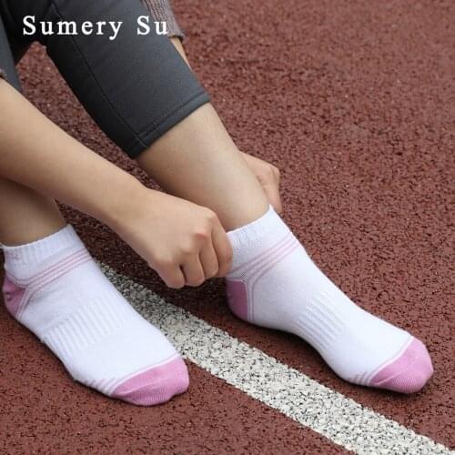 Sports Socks Women Athletic Running Outdoor Cotton Cute Stripe Colorful White Ankle Sock Travel Daily Wear 5 Colors Hot Sale New
