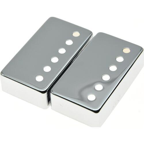 2x Humbucker Guitar Pickup Cover Brass Humbucker Pickup Covers 49.2/52mm Pole Spacing for most Gibson Les Paul Chrome/Black/Gold