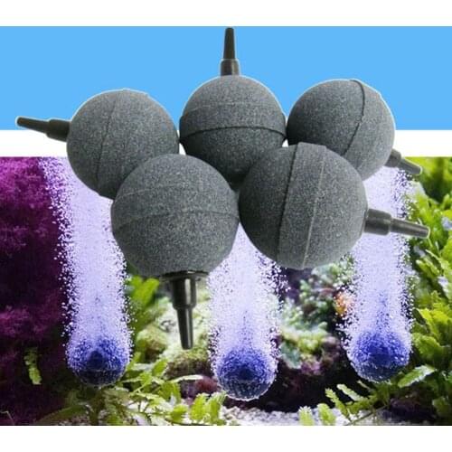 5Pcs 2/2.5/3/4/5cm Sand Stone Plastic Aquarium Washable Reusable Easy To Use Air Bubble Stone Fish Tank Oxygen Aerator Pump Ball