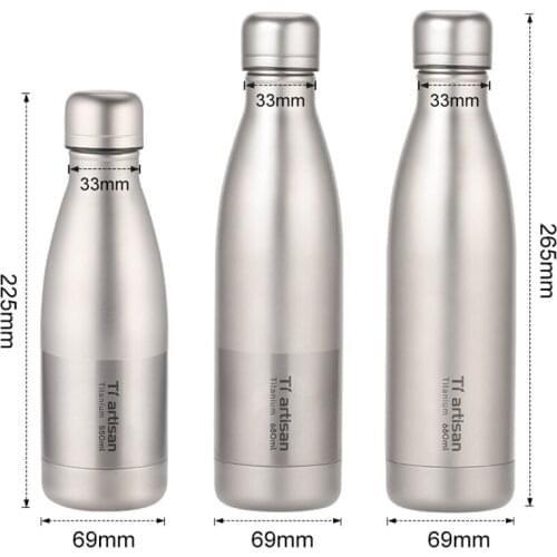 550ml/680ml Pure Titanium Kettle Drink Bottle Portable Riding Kettle Creative Coke Bottle Water Cup