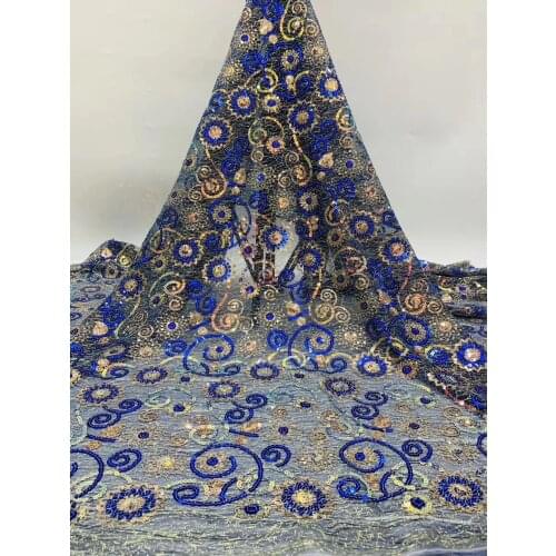 African Sequin Lace Fabric 2021 High Quality Wedding Dress Latest Nigerian French Tulle Lace Fabric D3845