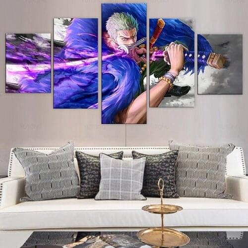 Anime One Piece Roronoa Zoro 3 Sword Style HD Poster Print on Canvas Painting for Living Room Decor Wall Art Frame artwork