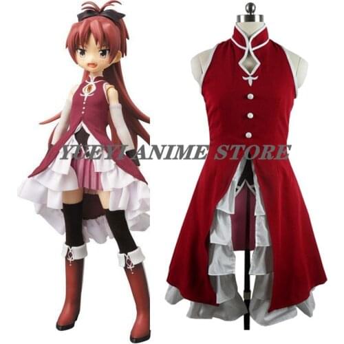 Anime Puella Magi Madoka Magica Sakura Kyoko Cosplay Costume Any Size