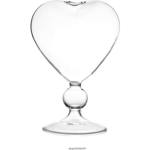 FreeShip Heart Shape Glass Flower Pot Desktop Standing Vase Planter Container Home Decoration Wedding Party Decor ly13wholesales