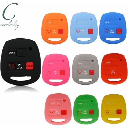 Cocolockey Silicone Car Key Cover Case for TOYOTA Avensis Camry Corolla Remote Key Case Shell No Logo for TOYOTA Key Cover