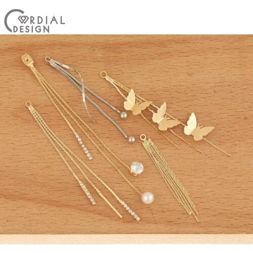 Cordial Design 50Pcs Earring Parts/Jewelry Accessories/CZ Charms/Claw Chain/DIY Making/Hand Made/Jewelry Findings & Components