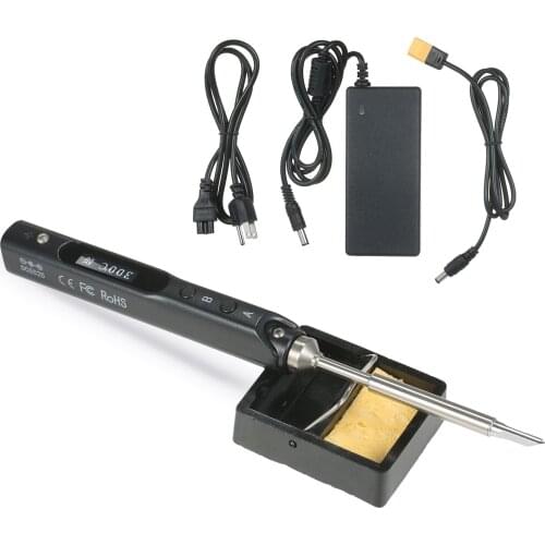 SEQURE Mini Electric Soldering Iron with LED Digital Display Intelligent Soldering Iron Kit with 19V Power Supply Adapter Black