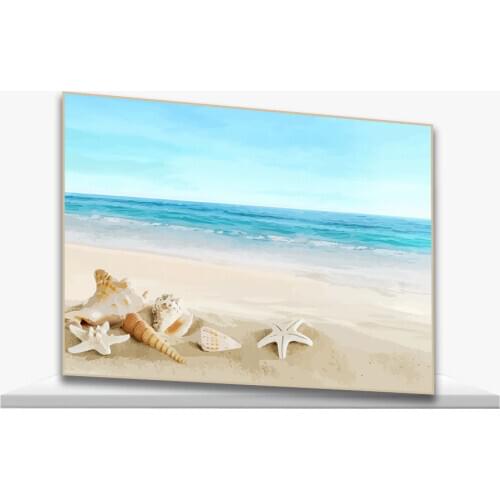 Paintings By Numbers Landscapes Painting Blue Ocean Sun Sand And Shells DIY Home Decor Wall Art Picture On Wall Loft