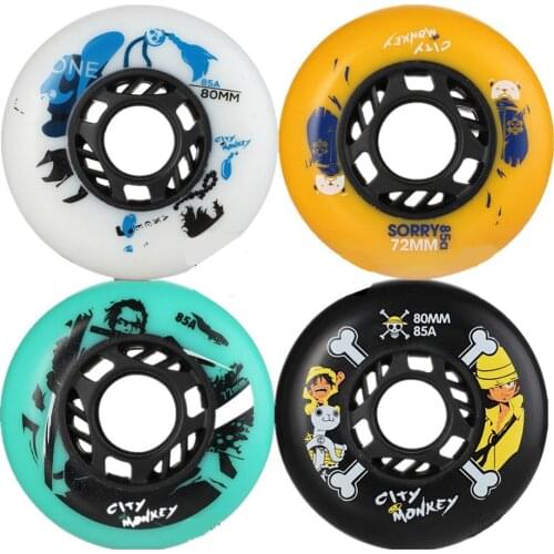 Japy Skate City Monkey Skate Wheels 85A Slalom/Braking Roller Skate Shoes Wheels SEBA Skates Wheels High Quality Roller Wheels