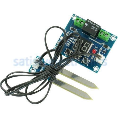 Red 12V Soil Humidity Sensor Controller Irrigation System Automatic Watering Module Digital Display Humidity Controller XH-M214