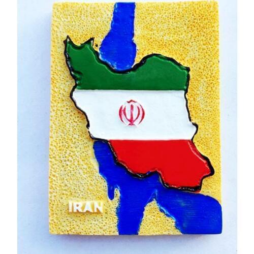 Iranian Persian Gulf Caspian Creative Flag Map 3D Fridge Magnets Tourism Souvenirs Refrigerator Magnetic Stickers