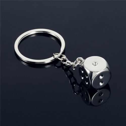 New Creative Metal Personality Dice Keyfob Keyring Keychain Men Women Key Holder Key Cover Auto Keyring Gifts Accessories S154