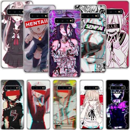 LEWD Sad Girl Japanese Anime Phone Case For Samsung Galaxy S10 S20 S21 S9 S8 S7 Note 10 20 9 8 FE J4 J6 Ultra Plus Lite Pro + Ed