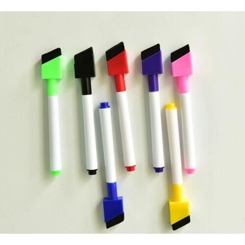 5Pcs Whiteboard Erasable Dry Erase Marker Pen With Eraser School Supplies