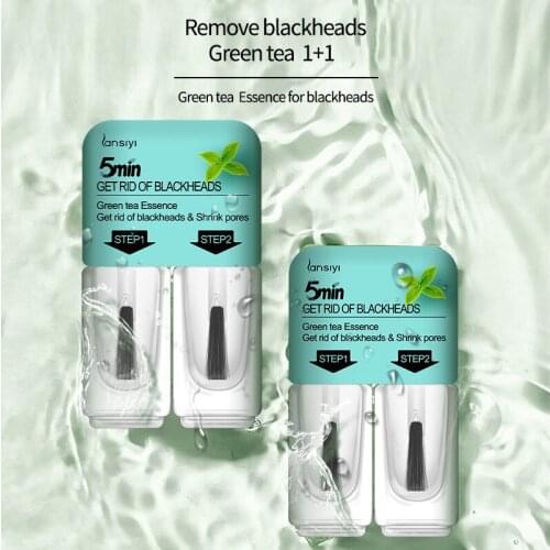 Blackhead mask 2 in 1 green tea Remove blackheads Pore shrink nasal membrane fluid blackhead nose essence skin care products