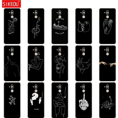 Soft case For Huawei Mate 20 Lite Case 6.3 inch Silicon Phone cover For Huawei Mate 20 Lite Coque Capa bumper cute black