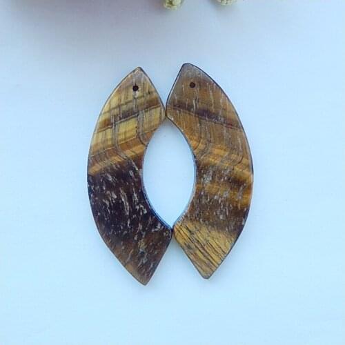 Natural Tiger Eye Earring Bead,Charms Women Earrings Jewelry Gift Gem Customized,44x11x4mm,9.63g