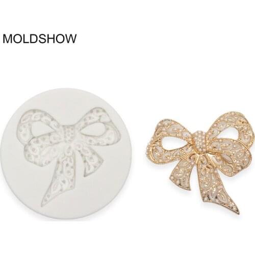 NEW 3D Large Bowknot Bow Tie Silicone Mold Baking Cake Decorating Kitchen Accessories Tools DIY Fondant Clay Soap Mould MOLDSHOW