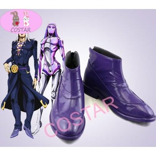 COSTAR Anime JoJo`s Bizarre Adventure Golden Wind Cosplay Shoes Boots Leone Abbacchio Cosplay Shoes Halloween Cosplay Shoes