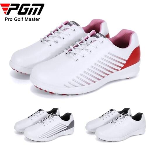 PGM 2020 Training Shoes Women Waterproof Anti-skid Spikes Comfortable Soft Sole Sports Golf Lady Manual Lacing Sneakers Insole