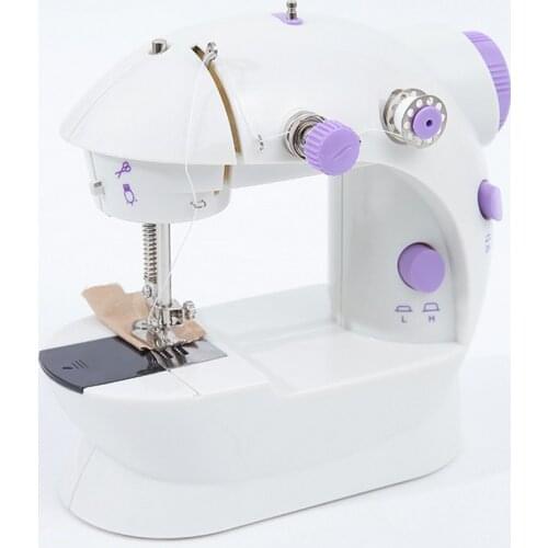 Sewing Machine Mini Portable Household Night Light Foot Pedal Straight Line Hand Table Two Thread Kit Electric Textile