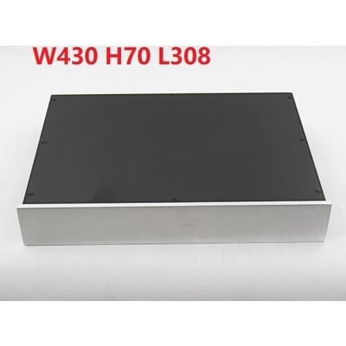 Size (mm) : W430 H70 L308 All Aluminum Amplifier Chassis BZ4307 DIY Box Amp Enclosure Preamp DAC Chassis Amplifier Case Shell
