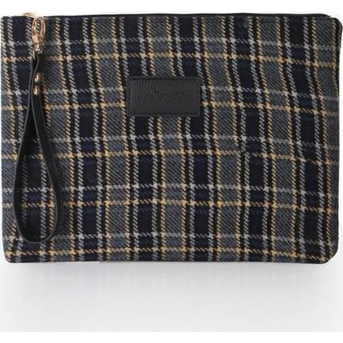 Tonar Gray Plaid Pattern Women 'S Hand Bag New Season Trend Fashion Elegant and Simple