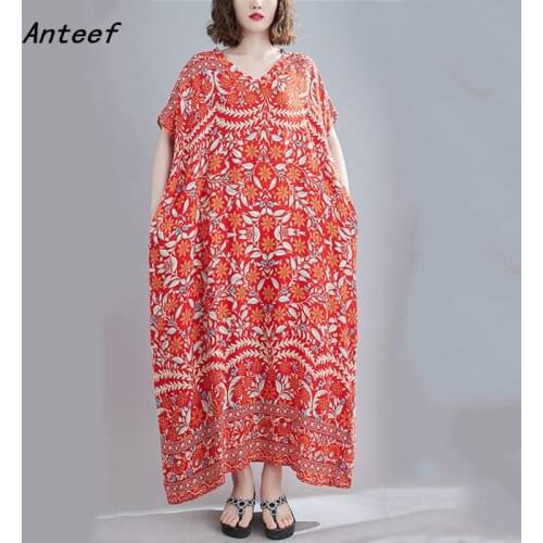 Short sleeve plus size cotton stain vintage dresses for women casual maxi long loose sun summer beach dress elegant clothes 2021