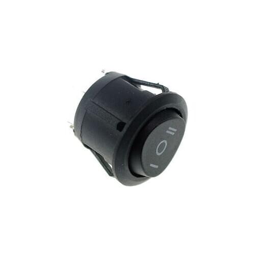 10Pcs Black Button 3Pin ON-OFF-ON 3Position 6A/10A SPST Round Rocker Boat Switch