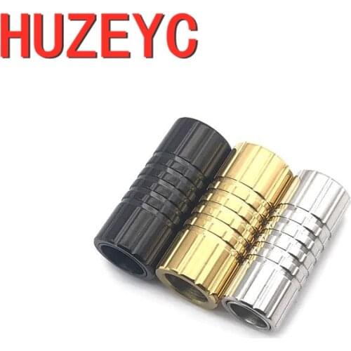 10pcs/Lot 6mm Hole Stainless Steel Magnet Button Buckle Clasp Leather Bracelet Connectors For DIY Jewelry Making Accessories