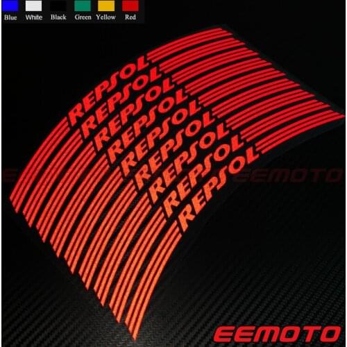16 X Custom Wheels Rims Tire Decals Reflective Stickers Stripes Waterproof Motorcycle Accessories For REPSOL CBR600RR CBR1000RR
