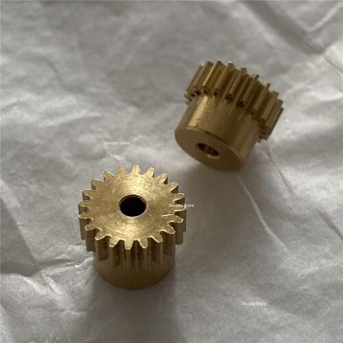 2PCS 0.4M 20T Teeth Brass Gear 2/3MM Hole Steps Gear M2 DIY Model