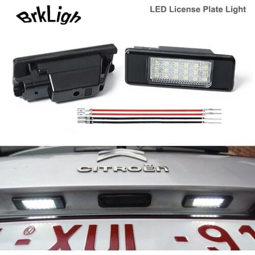 2Pcs No Error LED Number License Plate Lights Lamp Car Accessories For Peugeot 106 1007 207 307 308 3008 406 407 508 607 806 807