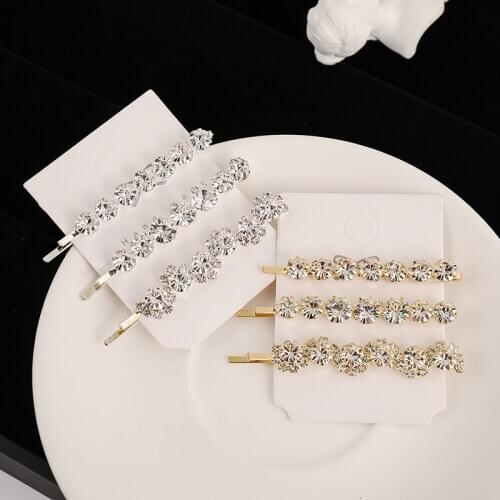 3PCS/Set Crystal Lady Barrettes Luxury Women Hair Clips Shining Headband Elegant Hairpins Fashion Hair Ornament Hair Accessories