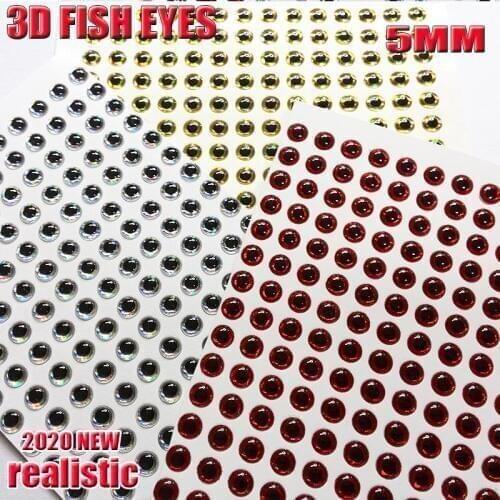 3D fishing lure eyes fly eyes choose three color silver,gold,red size:5MM quantity:360pcs/lot