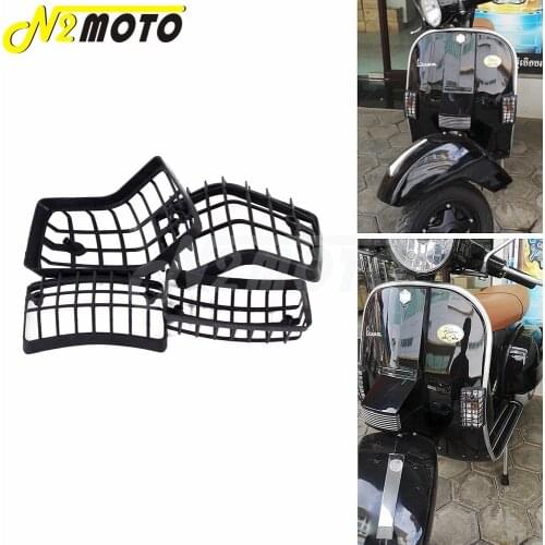 4PCS Front & Rear Turn Signal Light Grille Cover Guard for Vespa PX VSX VNX LML Star Plastic Indicator Lens Grills Protection