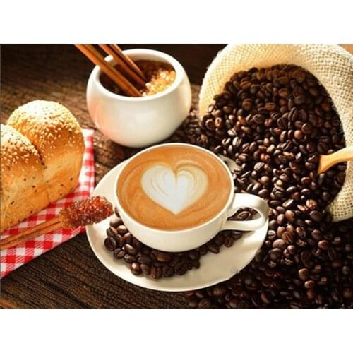 5d Diamond Painting Coffee Full Drill Square Cross Stitch Diamond Embroidery Sale Diamond Mosaic Picture Of Rhinestones